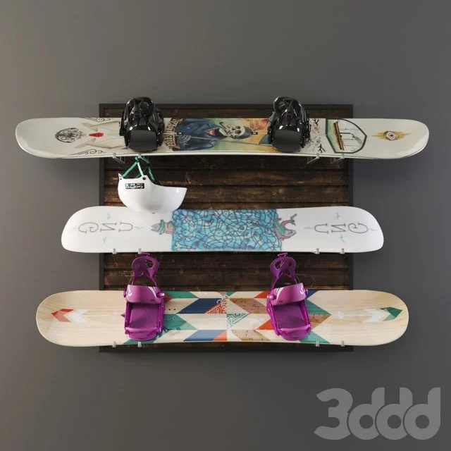 Snowboard storage set